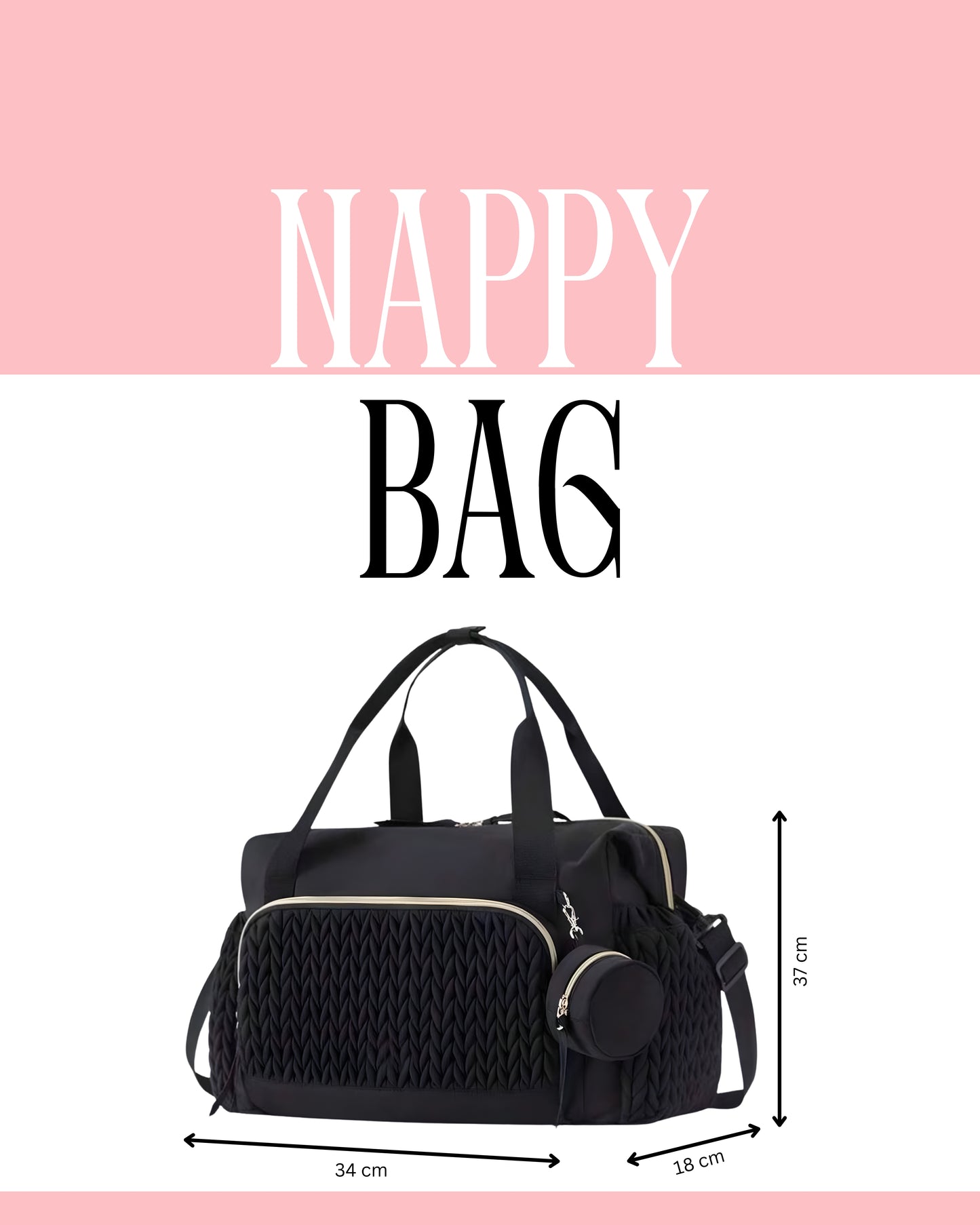 Baby Nappy Bag (Black)