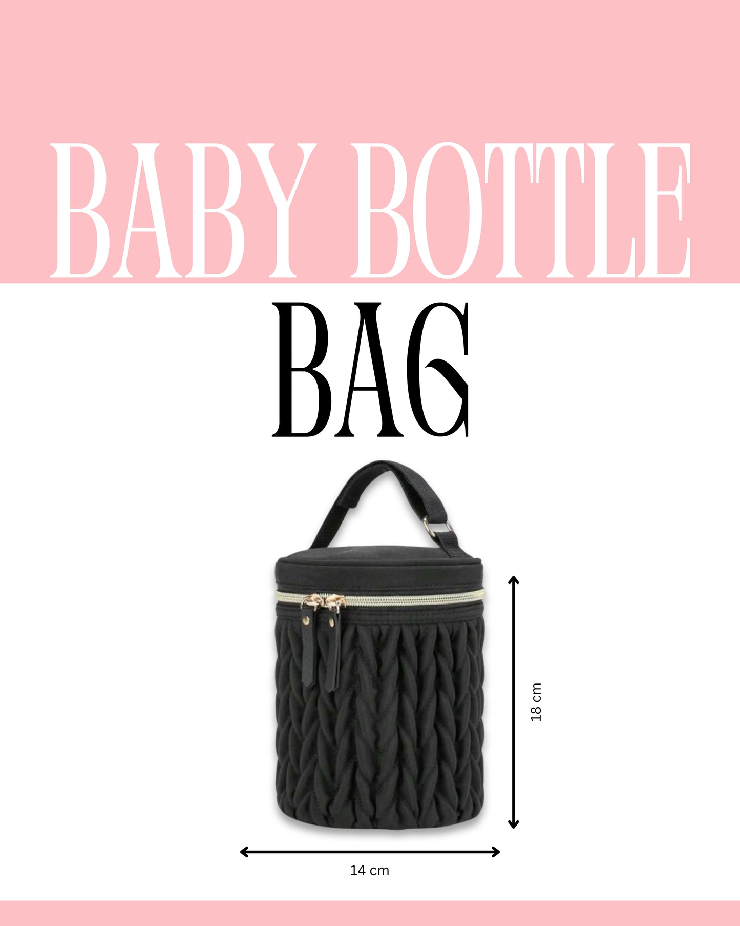 Insulated Baby Bottle Bag (Black)