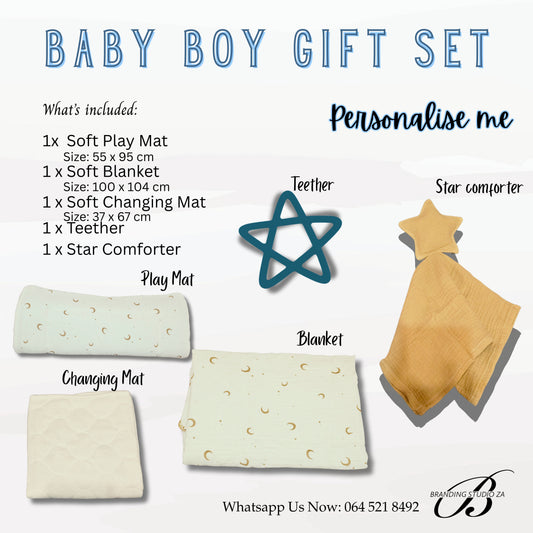 Personalised Baby Boy Gift Set